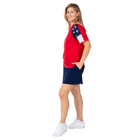 Women's Freedom Tech Polo-Red