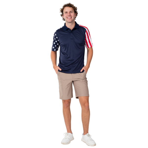Men's Independence Tech Polo Shirt-Navy