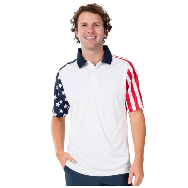 Men's Independence Tech Polo Shirt- White
