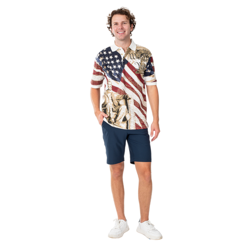 4th of July Shirts Men American Flag Independence Day T-Shirt USA  Distressed Flag Shirt Patriotic Short Sleeve Tees