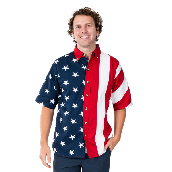 American Flag Button Down Shirt