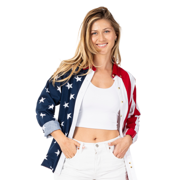 Women's American Flag Long Sleeve Top