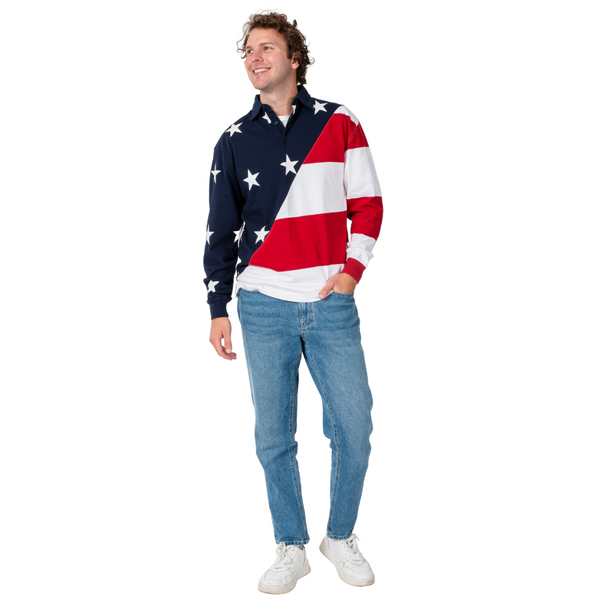 Patriotic Classic Rugby American Flag Unisex Shirt