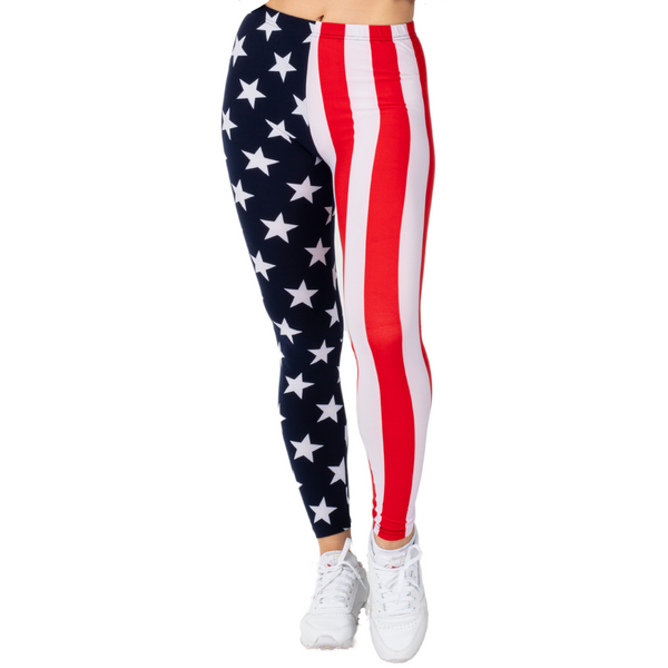 American Flag Patriotic Leggings
