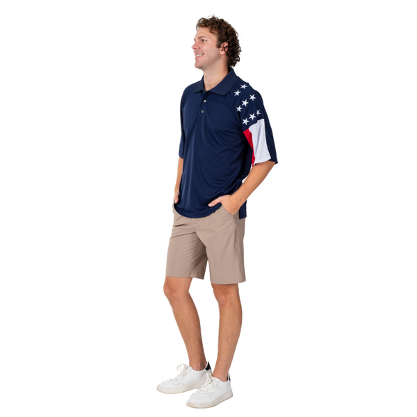 Men's Freedom Tech Polo Shirt-Navy