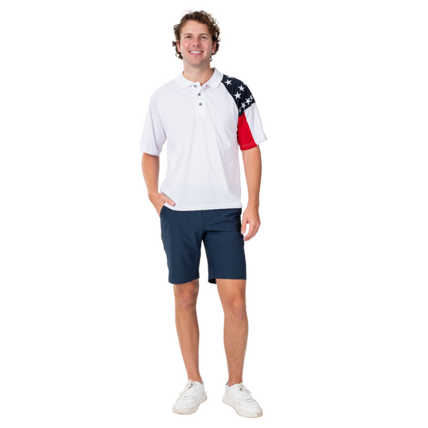 Men's Freedom Tech Polo Shirt- White