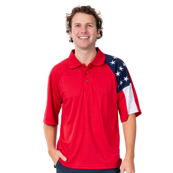 Men's Freedom Tech Polo Shirt-Red
