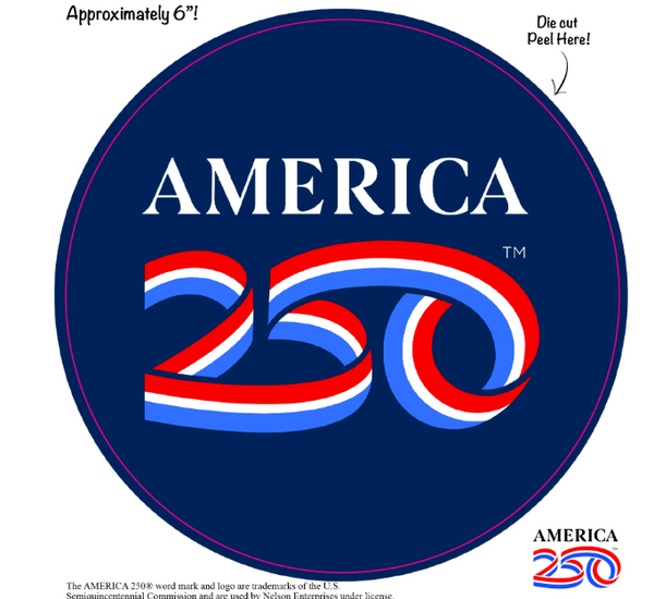 250th Anniversary Die-Cut Vinyl Decal – White & Blue