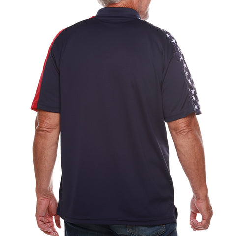 Men's Made in USA Patriotic Stars Tech Polo Shirt