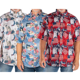 Men's USA Icons Button-Down Bundle of 3 Shirts