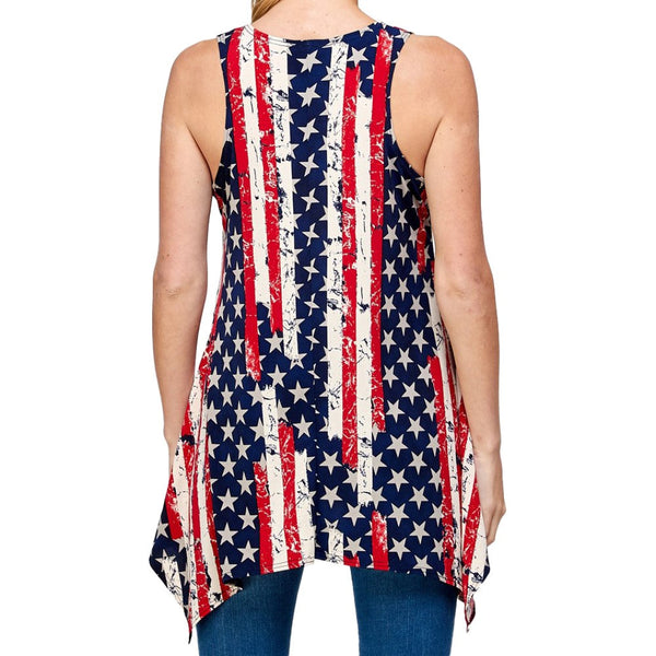 Women's Made in USA Patriotic Sharkbite Tank Top