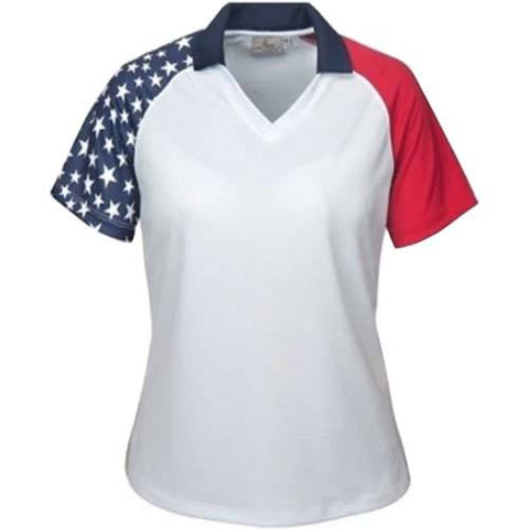 Ladies Patriotic Polo Shirt - 4th of july shirts