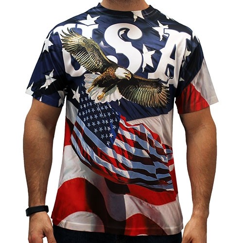 Men's USA Eagle Quick Dry T-Shirt Bundle of 4 Shirts