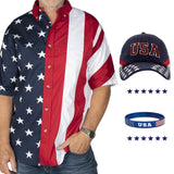 Men's Old Glory Shirt, Hat, and Wristband Bundle