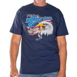 Mens Made in USA American Flag Eagle Short Sleeve Shirt