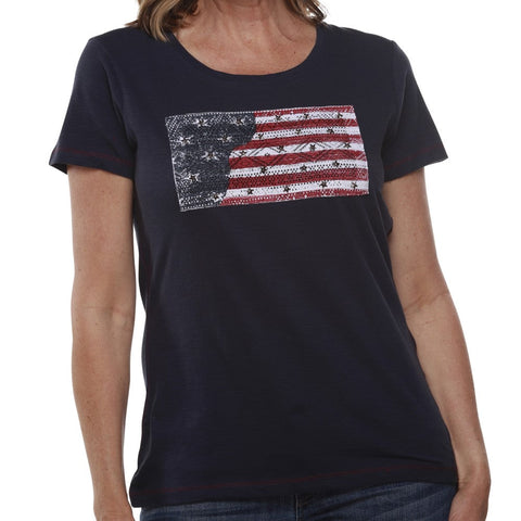 Women's Patriotic Star Studded T-Shirt