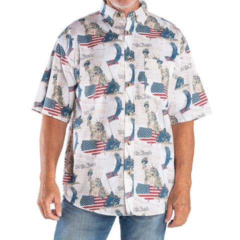 Men's American Icons 'We The People' 100% Cotton Button-Down Shirt