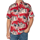 Men's USA Icons 100% Cotton Button-Down Short Sleeve Shirt - the flag shirt