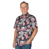 Men's Bicentennial 100% Cotton Button-Down Short Sleeve Shirt - the flag shirt