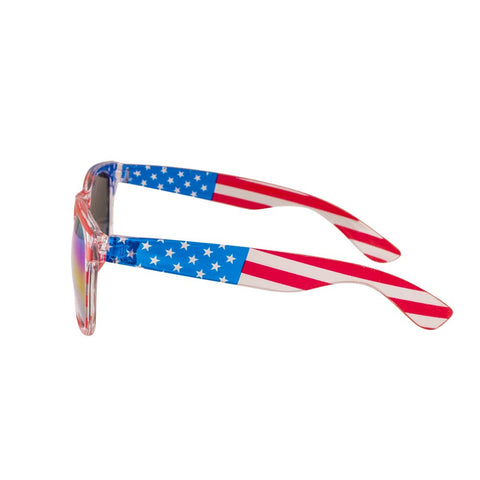 American Flag Wayfarer Style Sunglasses with Blue Mirrored Lenses