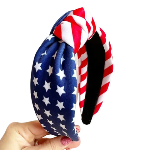 Made in USA Stars and Stripes Top Knot Headband